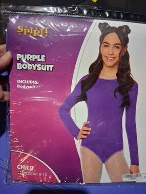 Spirit Purple Bodysuit Child Medium 8-10 Costume